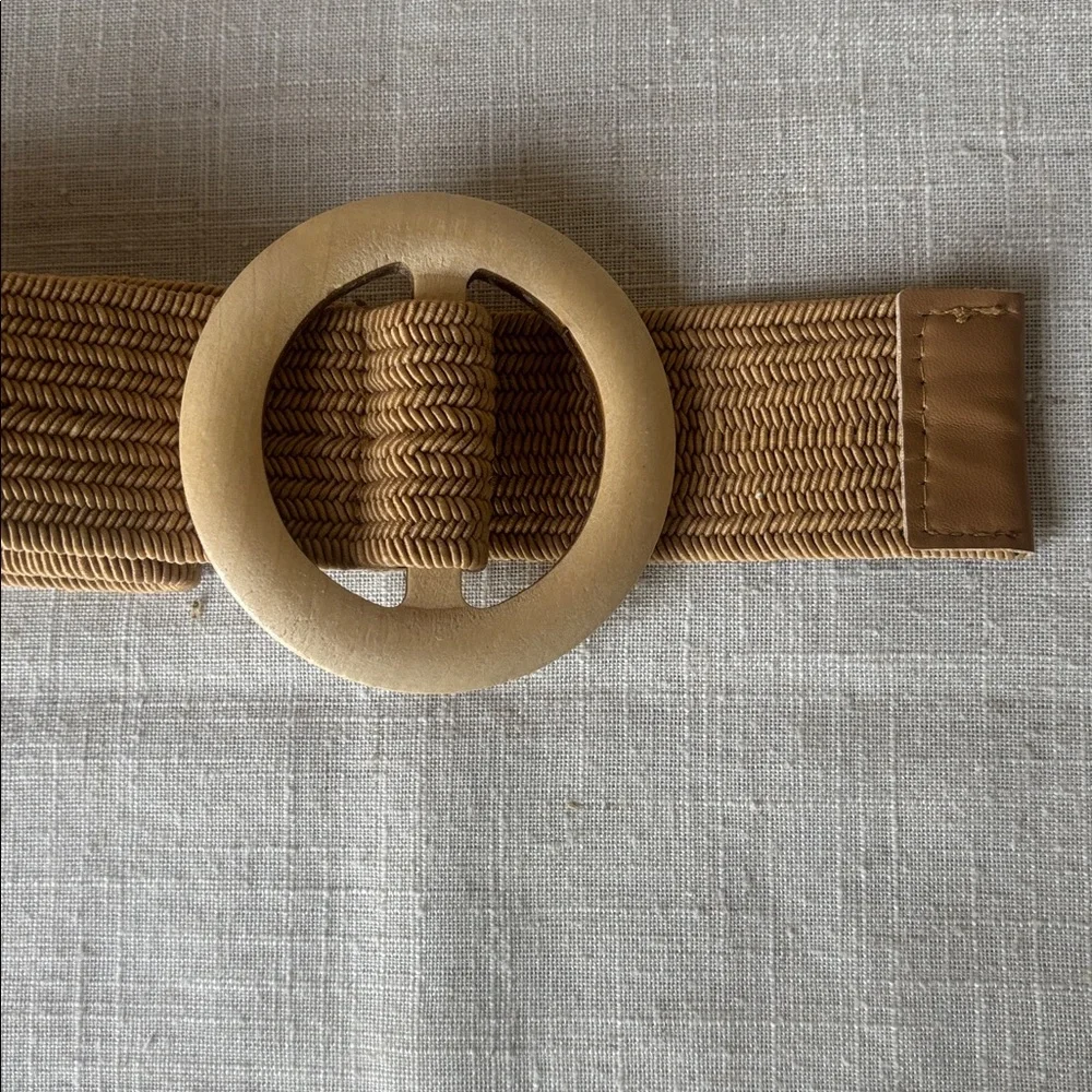 Plus Size Elastic Waist Belt with Round Buckle